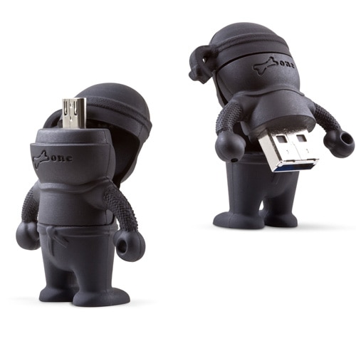 エアリア デュアルUSBメモリー 16GB Ninja黒(USB&MicroUSB) USB3.0対応 【DR14071-16BK】