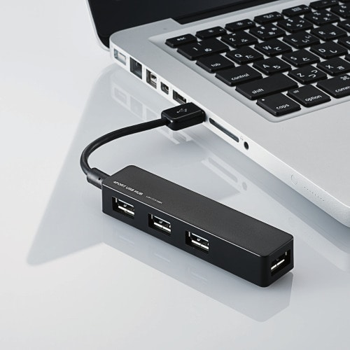 エレコム コンパクトなUSB3.0ハブ バスパワー 4ポート ブラック【U3H-FC01BBK】