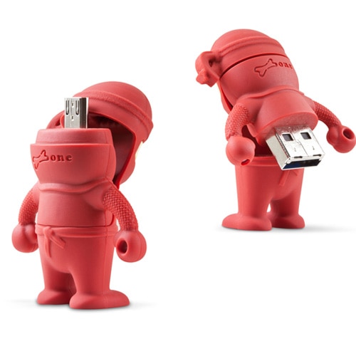 エアリア デュアルUSBメモリー 16GB Ninja赤(USB&MicroUSB) USB3.0対応 【DR14071-16R】