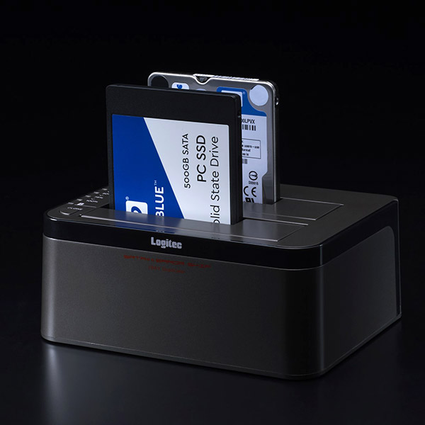 ロジテック HDDコピースタンド エラースキップ機能搭載 2BAY 3.5インチ 2.5インチ USB3.0 HDDデュプリケーター SSD対応 【LHR-2BDPU3ES】