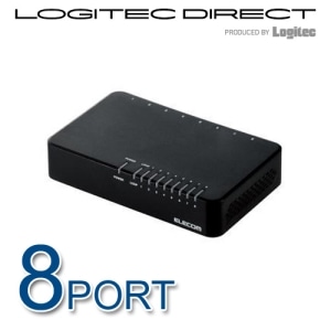 【EHC-F08PA-B】10/100Mbps対応スイッチングHub/8ポート/プラスチック筐体/電源外付モデル/ブラック