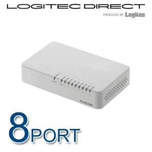 ELECOM(エレコム) 10/100Mbps対応スイッチングHub/8ポート/プラスチック筐体/磁石付キ/電源外付モデル/ホワイト【EHC-F08PA-JW】