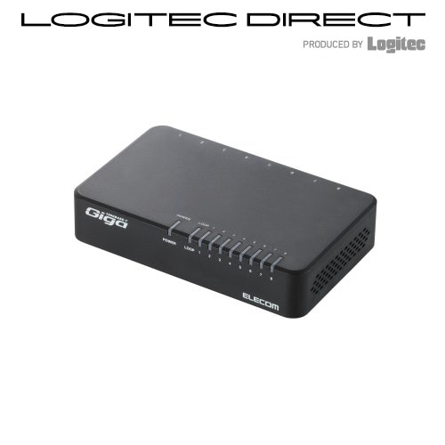 【EHC-G08PA-B-K】スイッチングハブ/ギガビット対応/8ポート/プラスチック筺体/電源外付