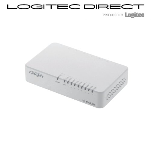 ELECOM(エレコム) スイッチングハブ/ギガビット対応/8ポート/プラスチック筺体/電源外付【EHC-G08PA-W-K】
