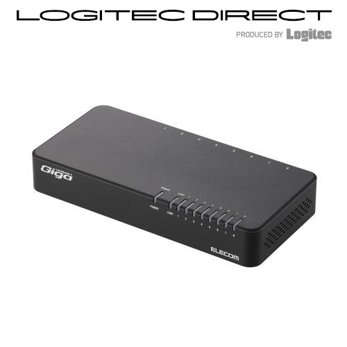 ELECOM(エレコム) スイッチングハブ/ギガビット対応/8ポート/プラスチック筺体/磁石/電源内蔵【EHC-G08PN-JB】