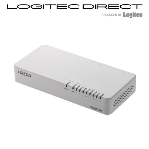 ELECOM(エレコム) スイッチングハブ/ギガビット対応/8ポート/プラスチック筺体/磁石/電源内蔵【EHC-G08PN-JW】