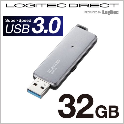 ELECOM(エレコム) USBメモリー USB3.0対応 スライド式 高速 FDU 32GB グレー MF-FDU3032GGY