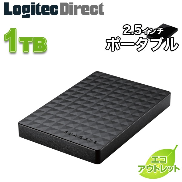 Seagate New Expansion Portable Hard Drive USB3.0 2.5インチポータブルハードディスク(HDD) 1TB Black SGP-NX010UBK-LL【ECOアウトレット※箱崩れあり】