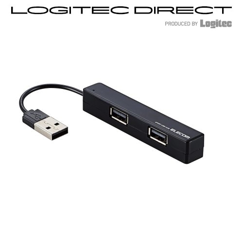 ELECOM(エレコム) USBHUB2.0 バスパワー コンパクト 4ポート ブラック【U2H-FC01BBK】