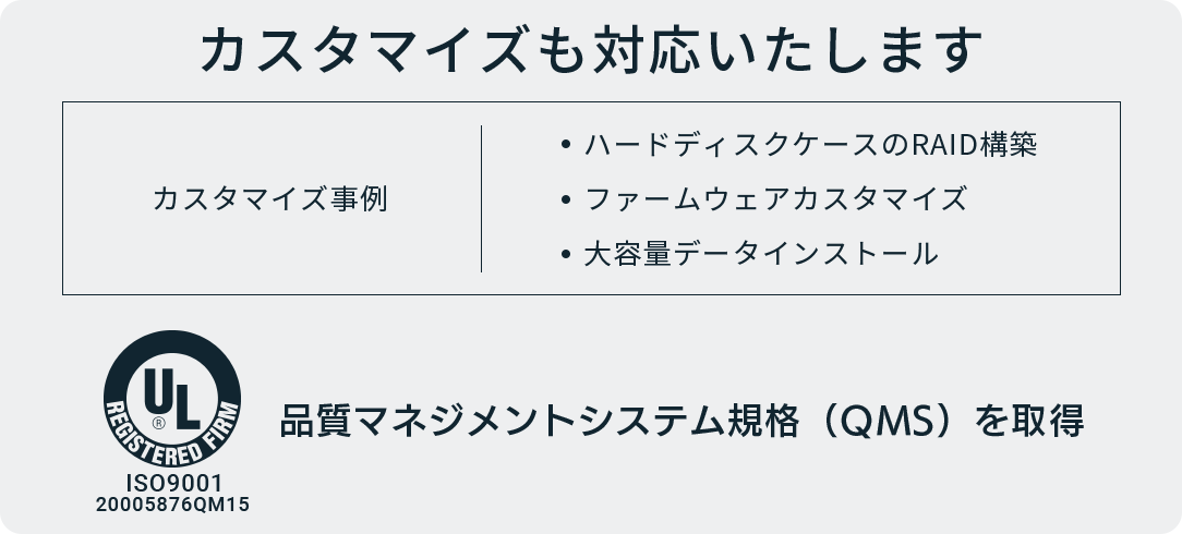 規模によってはカスタマイズも可能です