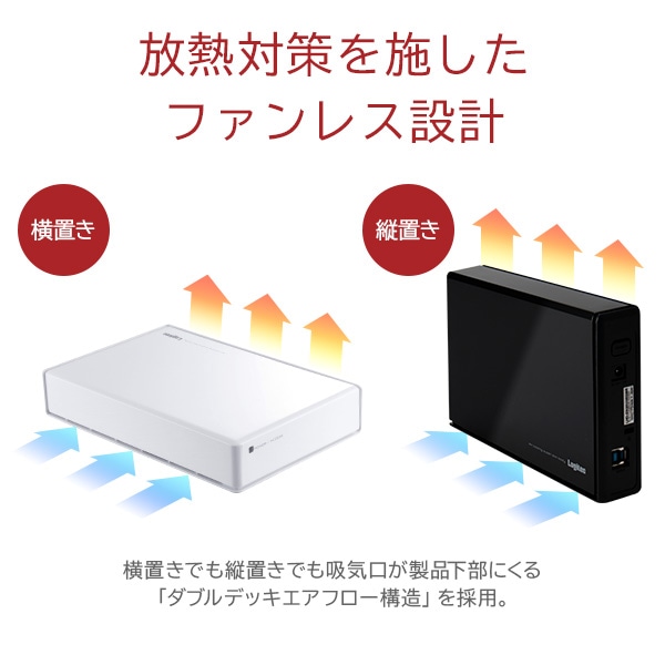 HDD 外付け 6TB 高耐久 内蔵ハードディスク WD Red plus 搭載 USB3.1 Gen1 / USB3.0/2.0 LHD-EN60U3WRWH