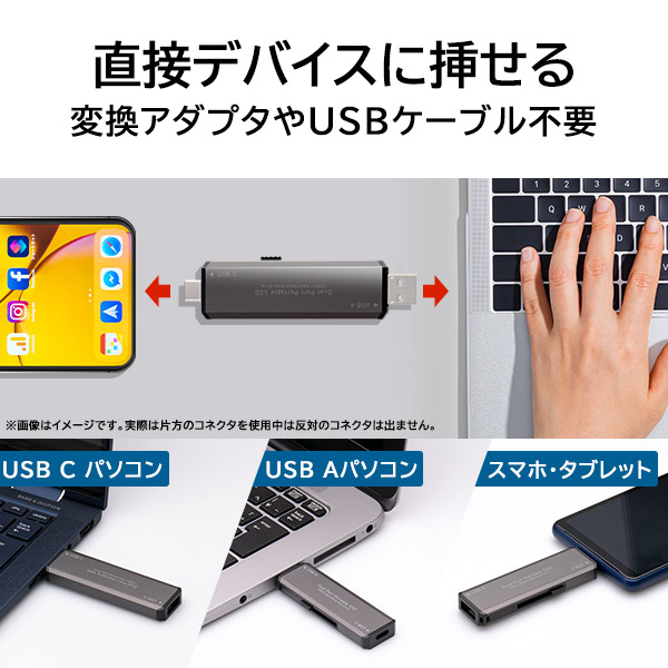 SSD 外付け 1TB 高速 SSD 外付け type-C type-A 両対応 USB3.2 Gen2