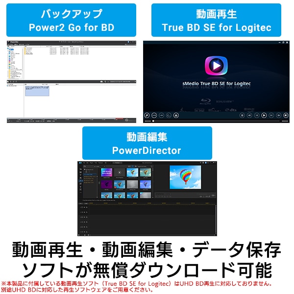 Windows対応 外付け ポータブル ブルーレイドライブ USB-C Type-C USB-A Type-A M-Disc BDXL 動画再生 動画編集 データ保存 ソフト付き LBD-LPWCWU3CVDB