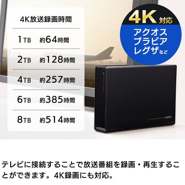 グッドデザイン賞受賞モデル HDD 外付け 4TB USB3.1(Gen1) / USB3.0 国産 TV録画 省エネ静音 ハードディスク テレビ 3.5インチ 4K録画 PS4 / PS4 Pro / PS5 対応【LHD-ENA040U3WS】