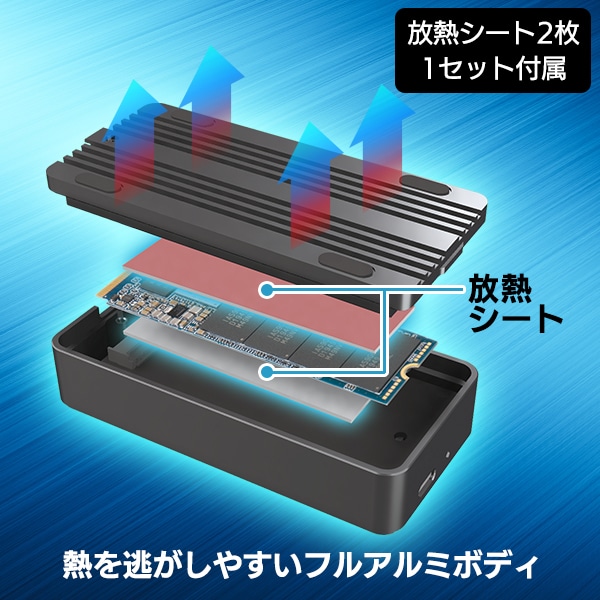 USB 4 M.2 NVMe ポータブル SSD 外付け ケース Type-C PCIe Gen3/Gen4 トンネリング 40Gbps Thunderbolt 3/4 USB3.2/3.1/3.0 M-Key B&M-Key 放熱アルミニウムボディ 4TBまで Mac iPad Pro PS5 PS5Pro Windows11 読込3,800MB/s 書込3,000MB/s LHR-LPNVWU4CD