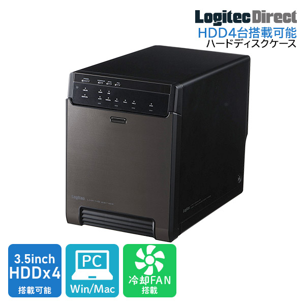 Hddケース 3 5インチ ハードディスクケース 4bay 外付け Raid機能なし Usb3 1 Gen1 Usb3 0 Esata Lhr 4bnheu3 ロジテック 特選品 4台搭載 Raid非対応 ハードディスク ロジテックダイレクト