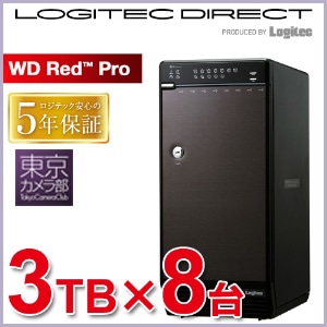 〓カメラマン用大容量ストレージ 8bayケース＋Red Pro 3TB×8台搭載のハードディスク（HDD） 東京カメラ部コラボモデル[完全限定版]【納期別途連絡】[公式店限定商品]【LHR-8BRH24EU3RP】